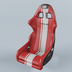 OMP TRS-E PLUS Racing Red Seat 3D model