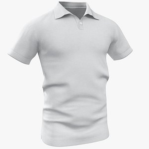 Low Poly Polo Shirt White