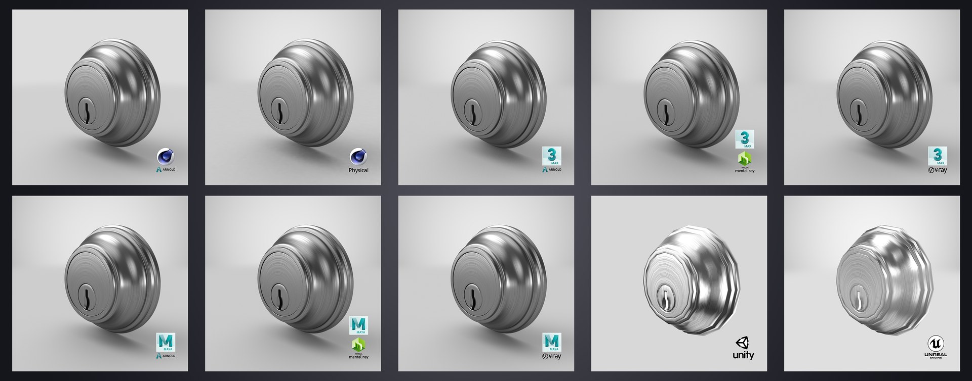 3D model Steel DoorKnob Lock Key Latch Hinge Collection V01 https://p.turbosquid.com/ts-thumb/q6/b9rspc/BG/doorlocksteelv02_render_stem/jpg/1625158246/1920x1080/fit_q87/a135aef933ed5af4402278ee371a5bfcd2e1596d/doorlocksteelv02_render_stem.jpg