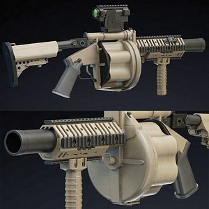 3D Milkor MGL Low Poly model