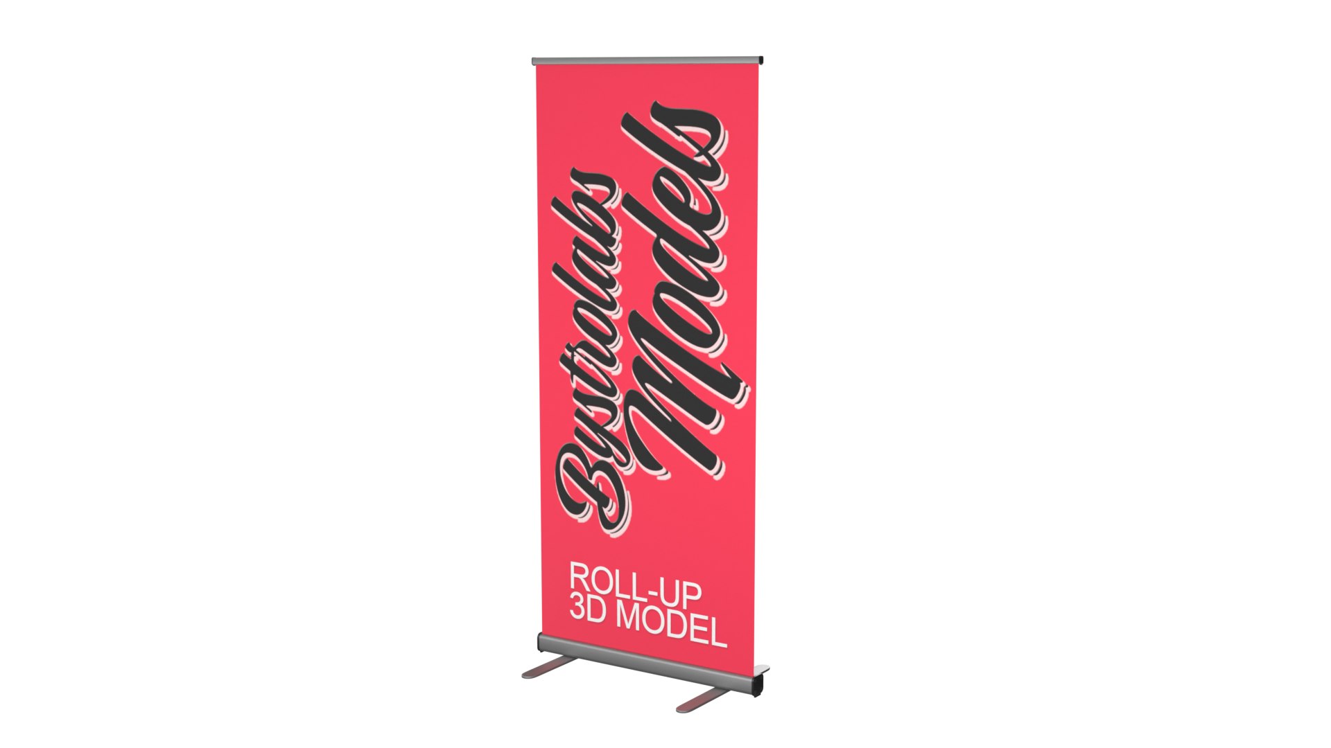 3D Red Roll-up Banner - TurboSquid 2219235