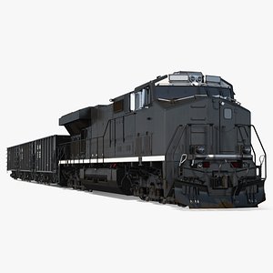 USA Diesel Locomotive with Coal Hopper Cars