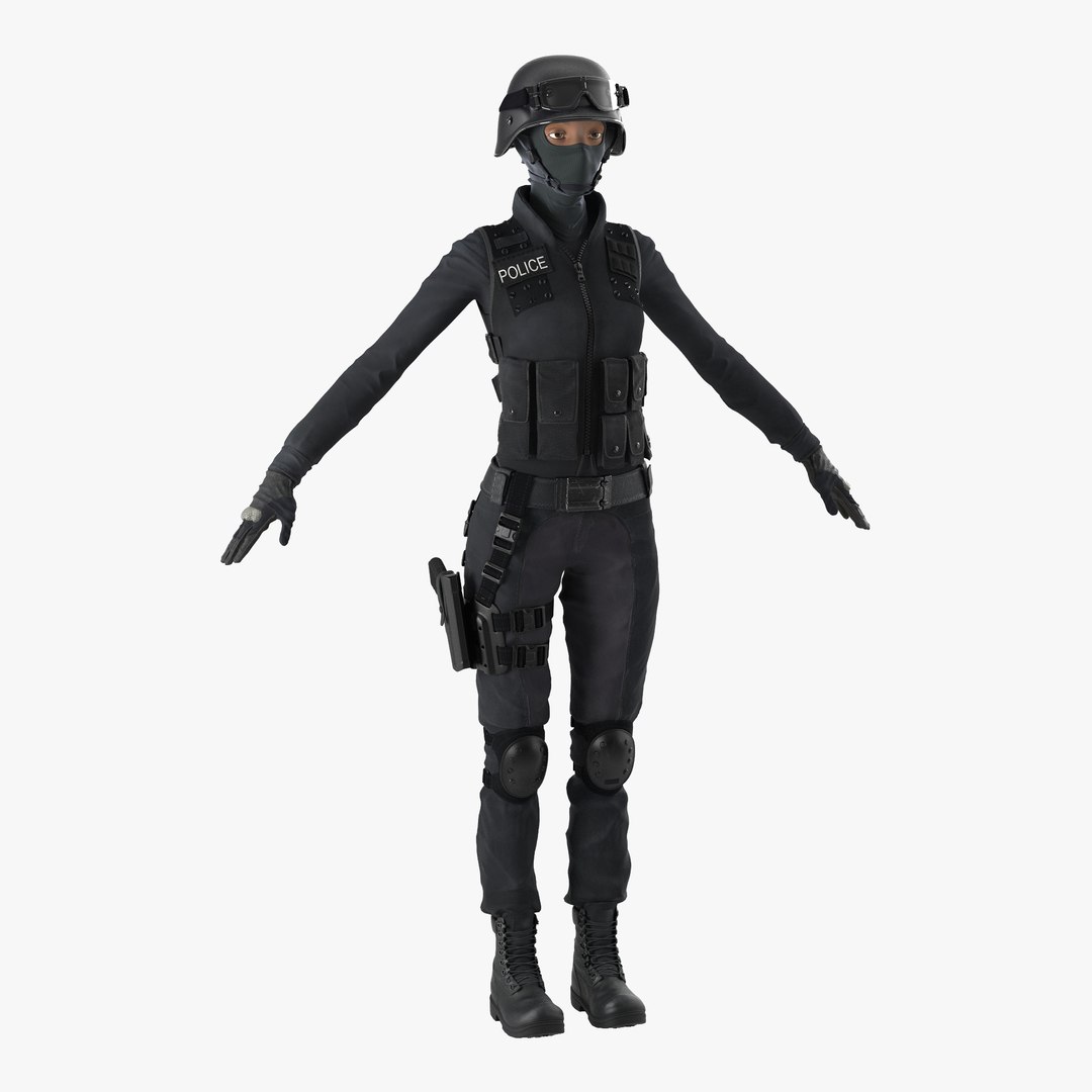 SWAT Woman 2 3D Model 3D model preview
