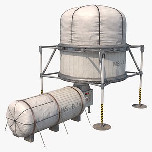 Space Colonization Base Silo Clean and Dirty 3D model