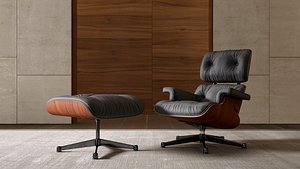 Lounge Chair and Ottoman originals colors 3D model