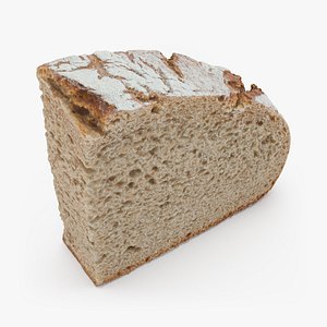 3D Rye Bread Slice