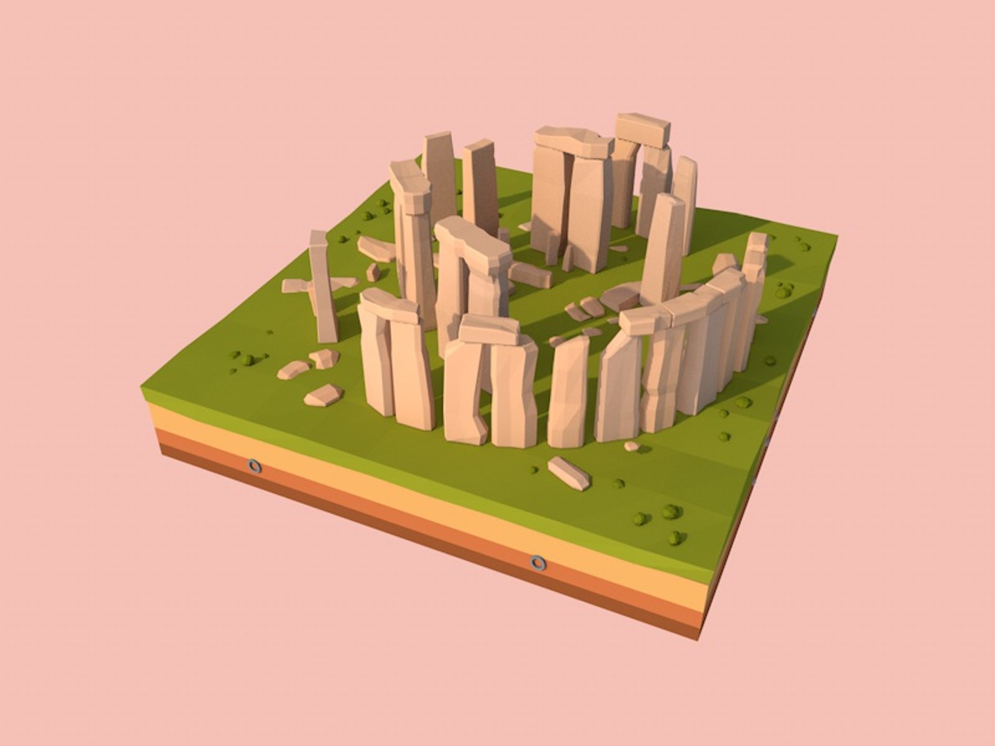 3D Cartoon Stonehenge Landmark - TurboSquid 1377885