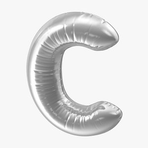 3D foil balloon letter c model
