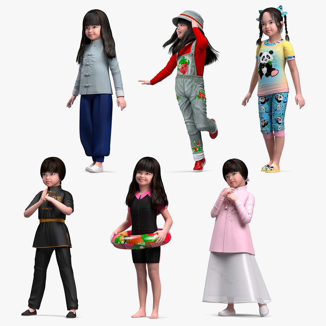 Rigged Asian Girl Childs Collection 4