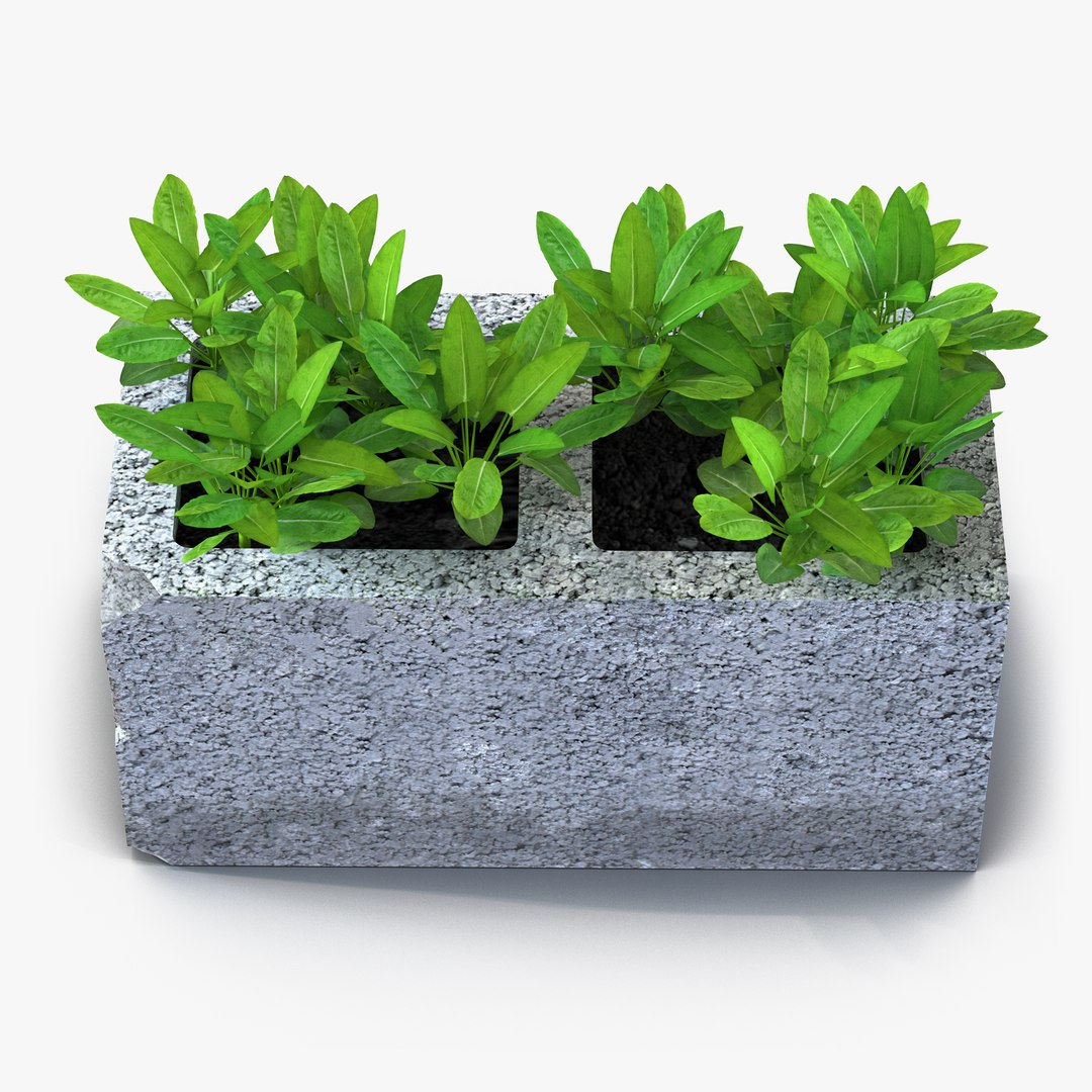 Cinder Block Garden 2 3D Model 3D model preview