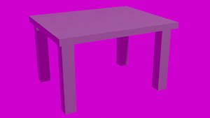 Minimalist 3D Wooden Table Modern Wooden Table 3D model