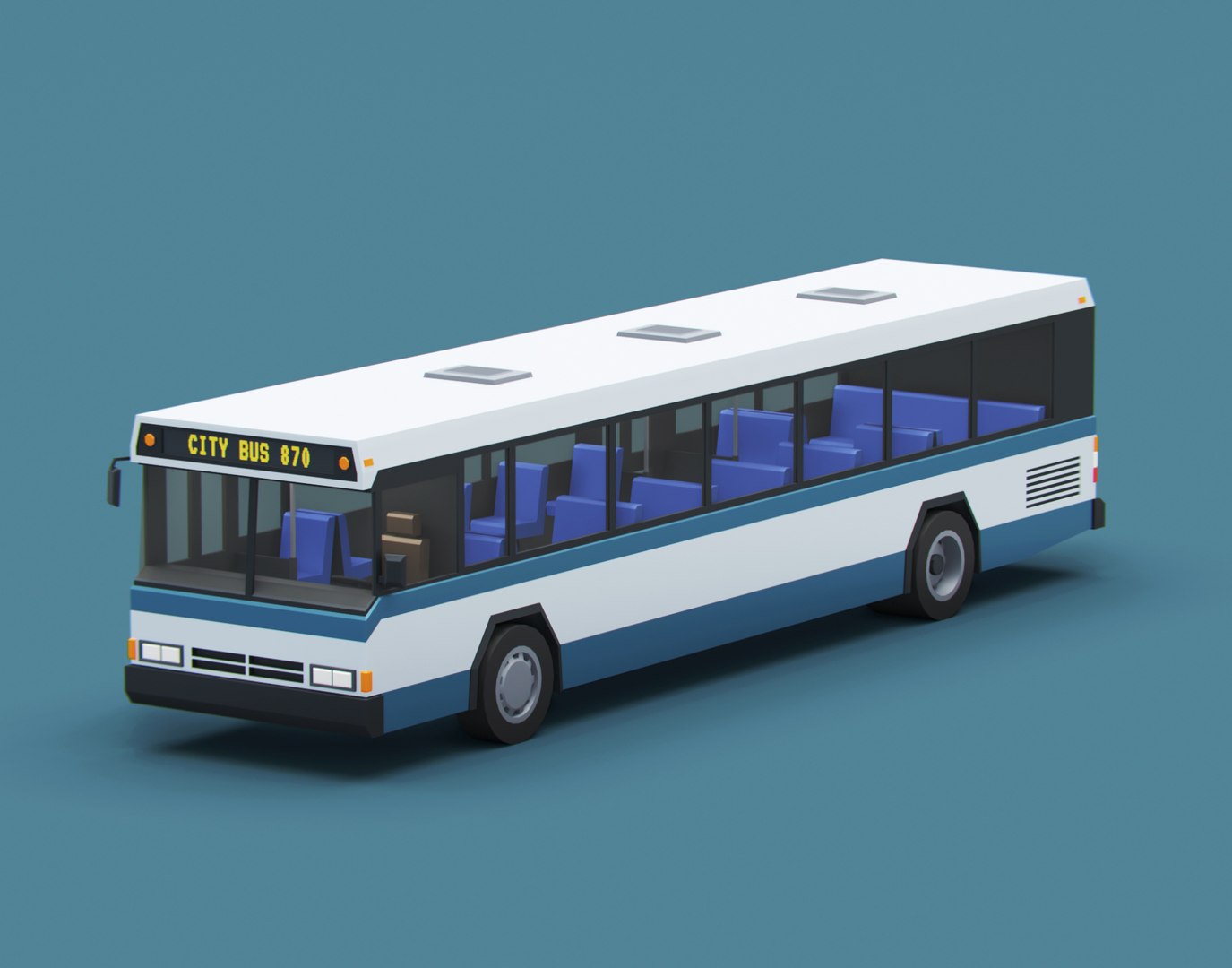 3D Cartoon Stylized City Bus Classic 80s Model - TurboSquid 1788973