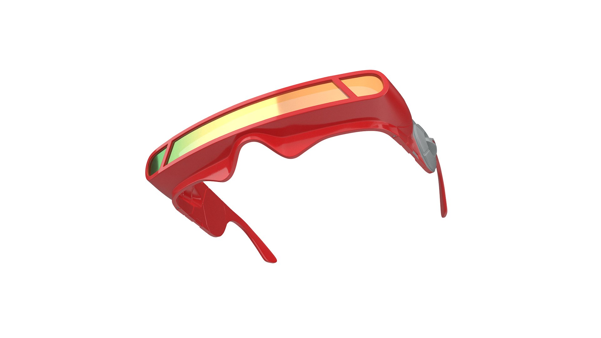 Futuristic Mono Lens Sunglasses Red 3D model preview