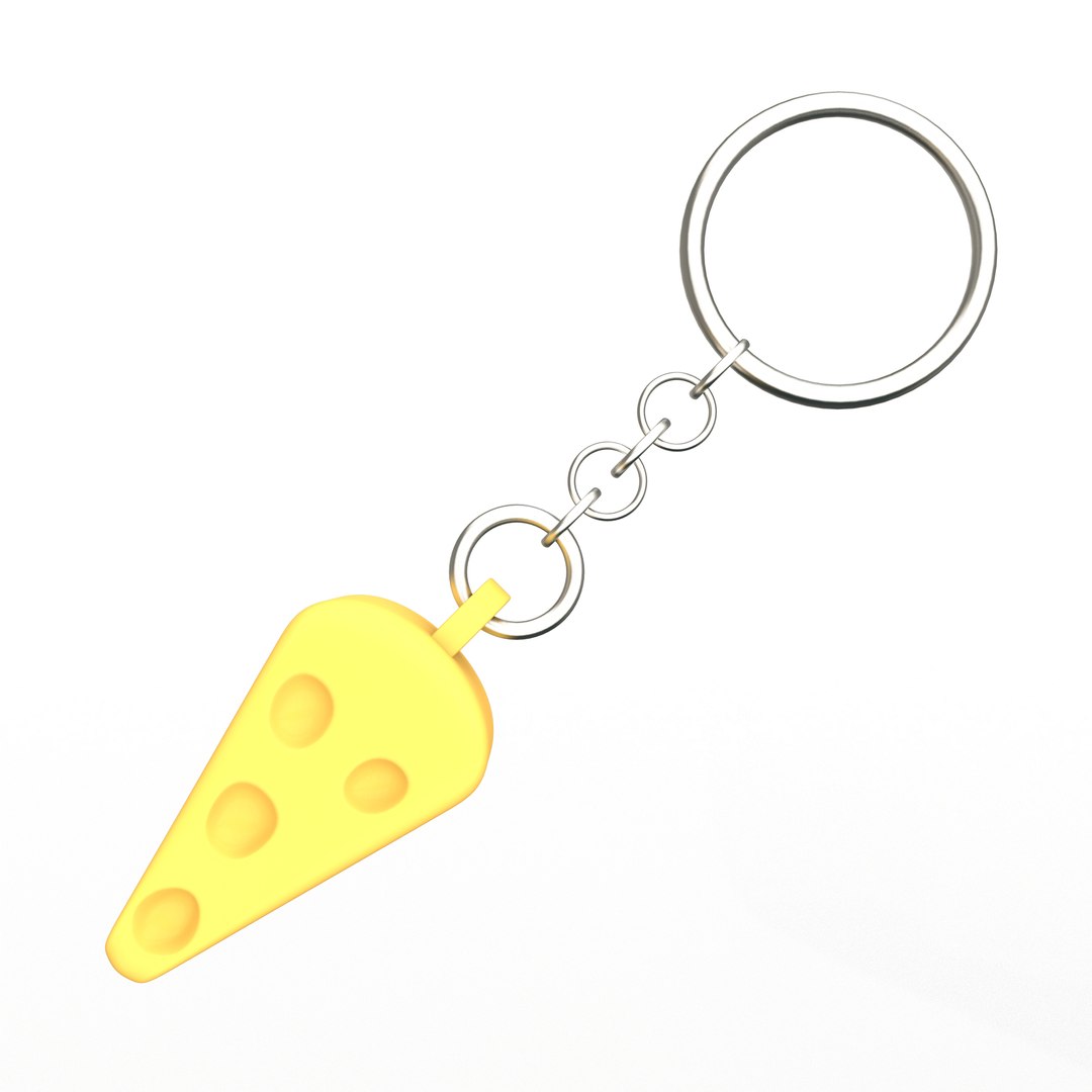 Cheese Slice Keychain 3D Model - TurboSquid 2535112