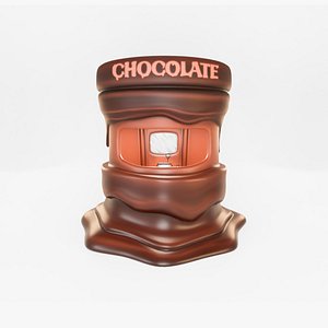 3D Low Poly Market Stall Kiosk Chocolate