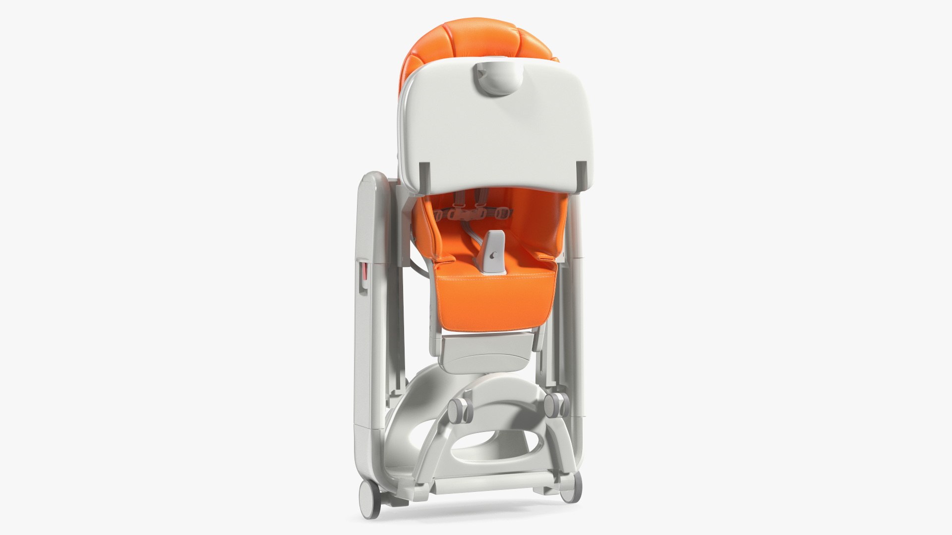 Folding High Chair Vertical Orange Rigged 3D model preview