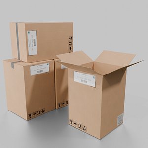 Cardboard Cube Deep Storage Box - Rigged and Fully Customizable