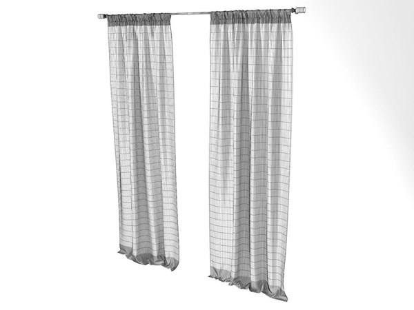 Sheer linen curtain 3D - TurboSquid 1226143