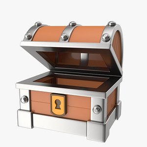 Stylized Open Treasure Chest 3D model