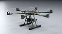 Military Hexacopter UAV -  Combat Drone with Bombs  Camuflage