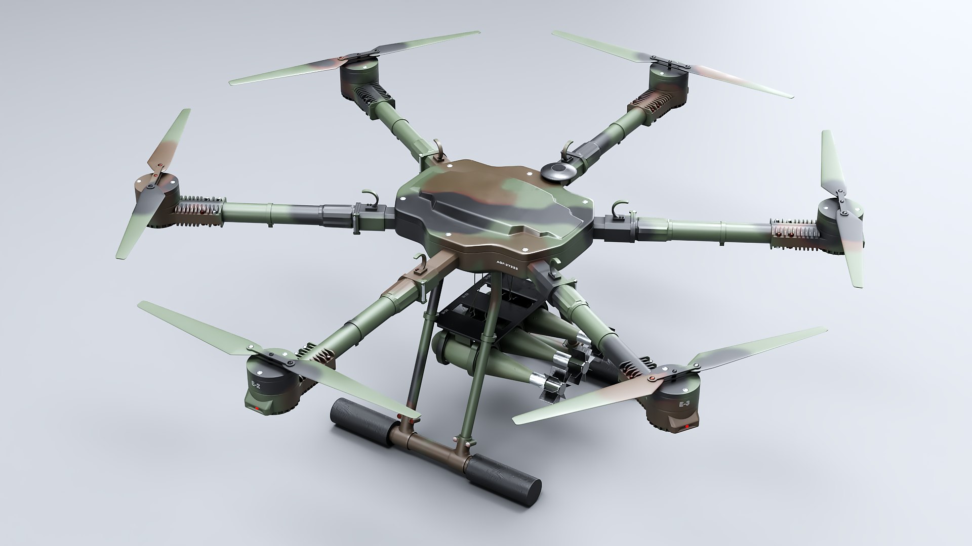Military Hexacopter UAV -  Combat Drone with Bombs  Camuflage 3D model https://p.turbosquid.com/ts-thumb/q7/by6l9D/36/b_drone_camo_0002/png/1778269448/1920x1080/fit_q87/370a91de1d92c3bafb6a9b626d202feabfd9f527/b_drone_camo_0002.jpg