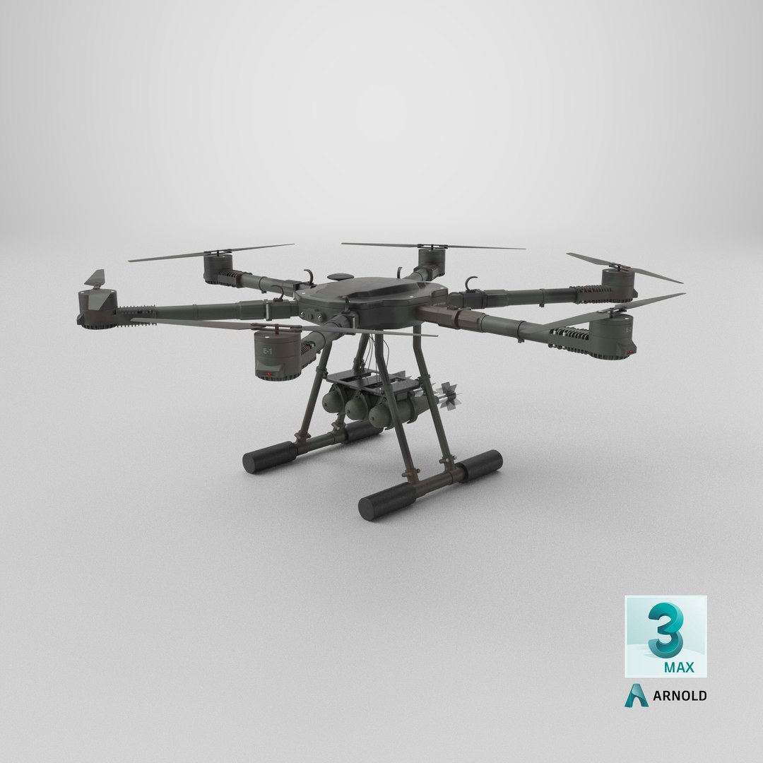 Military Hexacopter UAV -  Combat Drone with Bombs  Camuflage 3D model https://p.turbosquid.com/ts-thumb/q7/by6l9D/9N/stemcell_max_arnold_render/png/1778503508/1920x1080/fit_q87/9ae4f52407814510308029cea099341fba5566af/stemcell_max_arnold_render.jpg