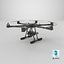 Military Hexacopter UAV -  Combat Drone with Bombs  Camuflage