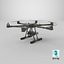 Military Hexacopter UAV -  Combat Drone with Bombs  Camuflage