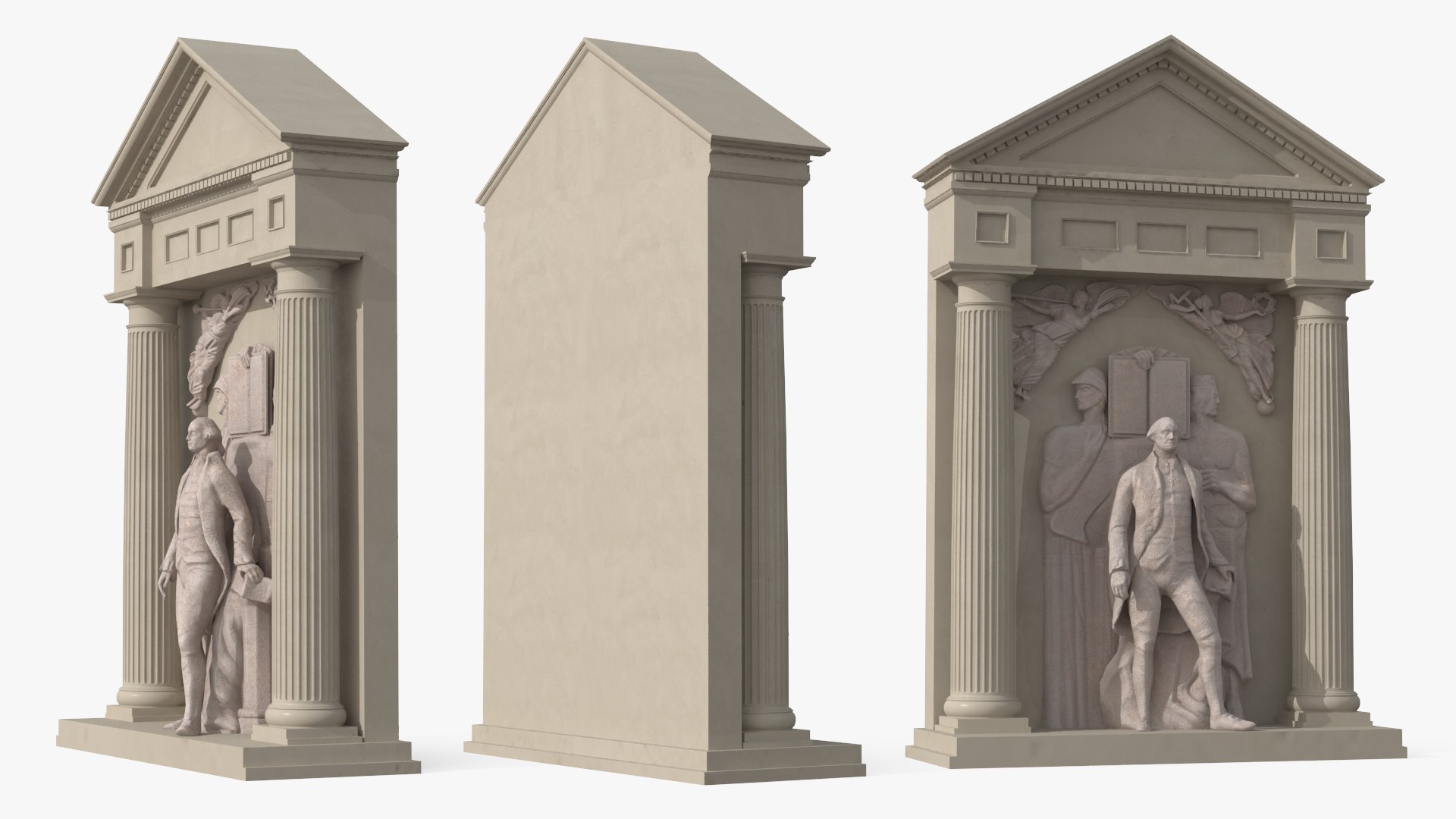 Architectural Wall Relief With Columns 3D Model - TurboSquid 2438822