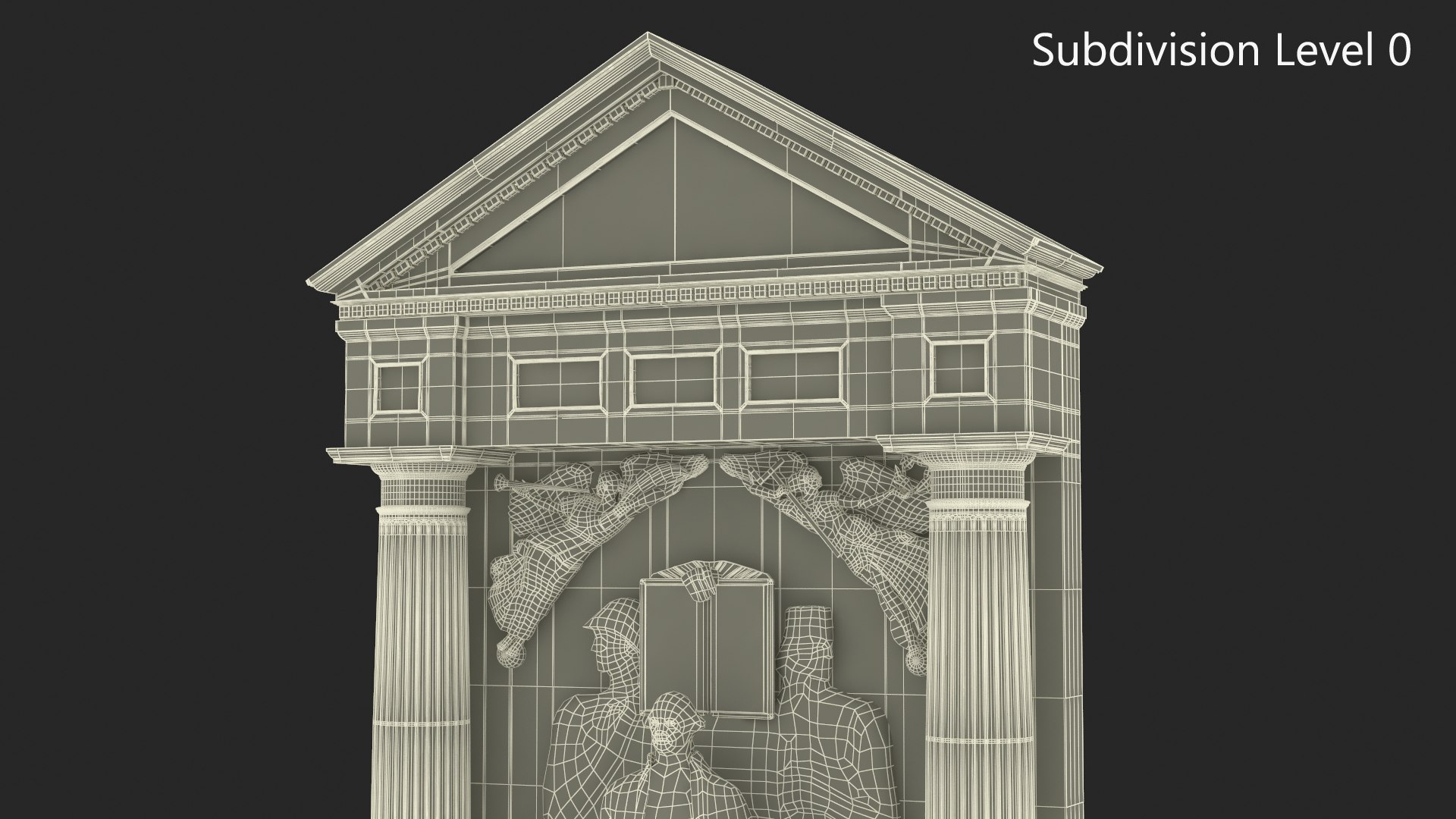 Architectural Wall Relief With Columns 3D Model - TurboSquid 2438822