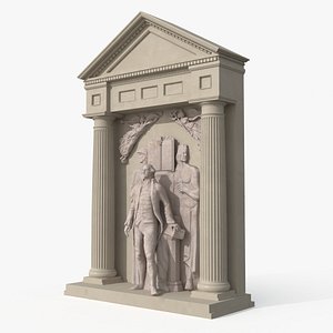 Architectural Wall Relief with Columns