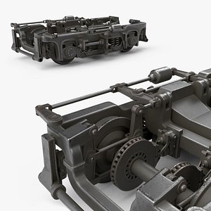 Freight Car Suspension Vehicle Component Grey Old 3D model