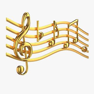 Golden Musical Notes PBR
