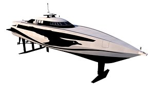 3D passenger hydrofoil boat model
