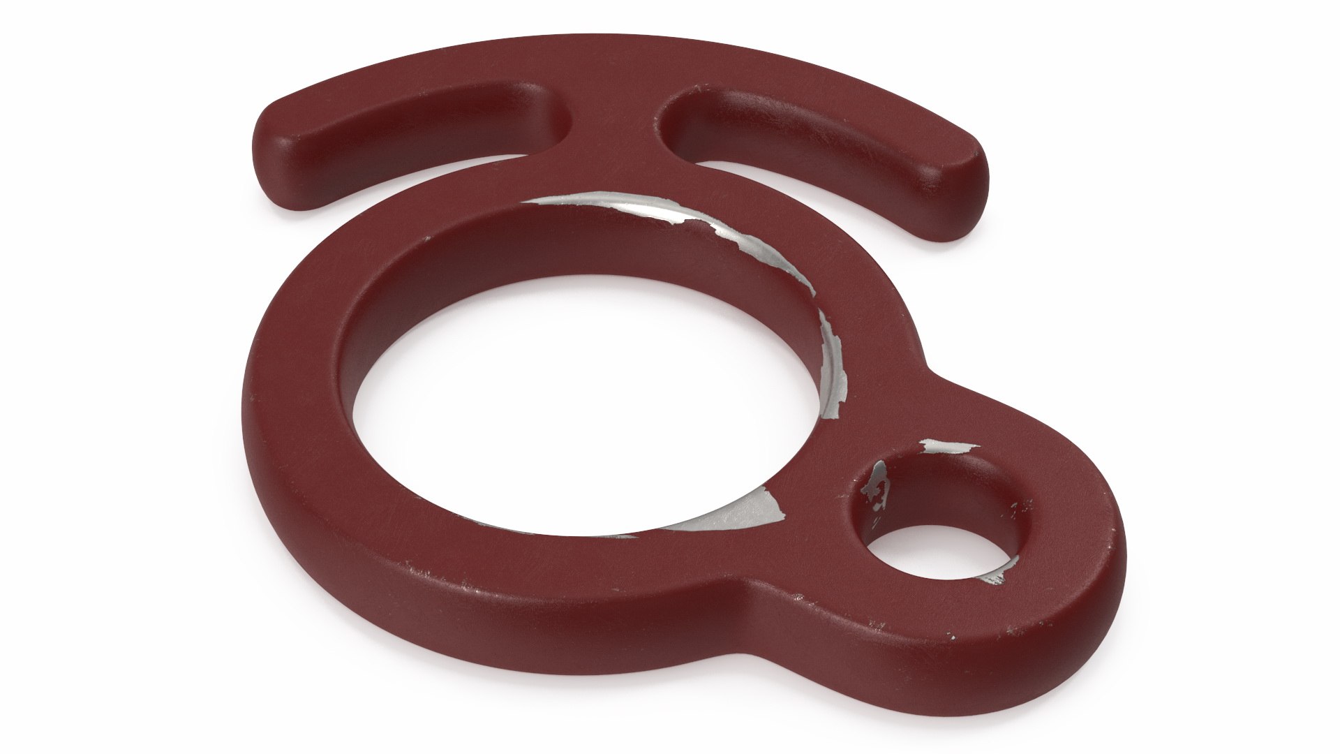 Climbing Gear Descender Red Damaged 3D model preview
