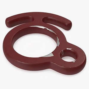 Climbing Gear Descender Red Damaged 3D model