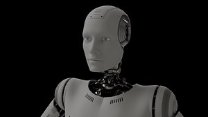 Sci-Fi Male Humanoid Robot  Rigged and PBR 3D Model 3D