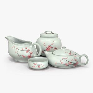 3D Oriental Tea Set model