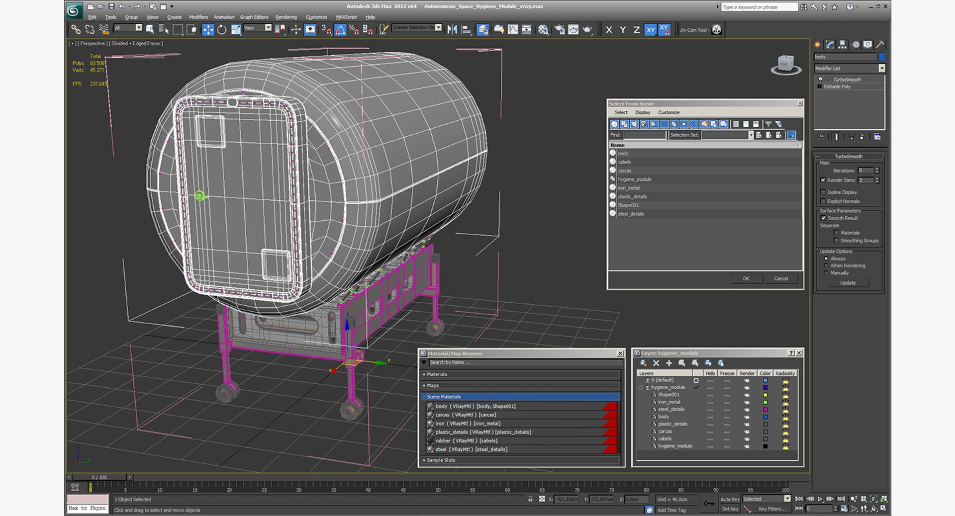 Autonomous Space Hygiene Module 3D - TurboSquid 1314166
