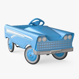 Blue Vintage Pedal Car Rigged model