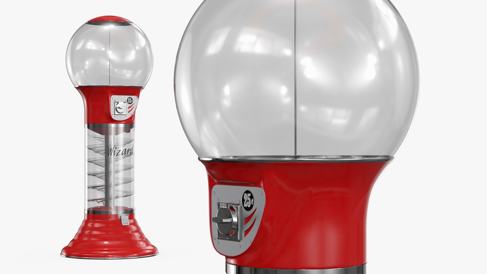 Wizard Confectionery Spiral Dispenser Red 3D model preview