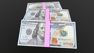 100 Dollar Note Currency Bundle AR VR PBR