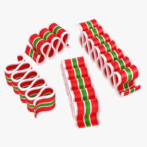 3D realistic christmas ribbon candy