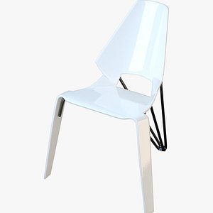 White Plastic Chair 3D model