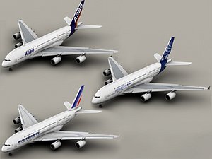 airbus a380 air france 3d model