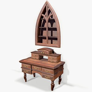 ready study table shelf 3D model