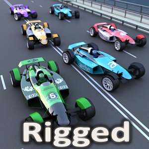 track racing car 3d model