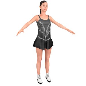 3D female figure skater model