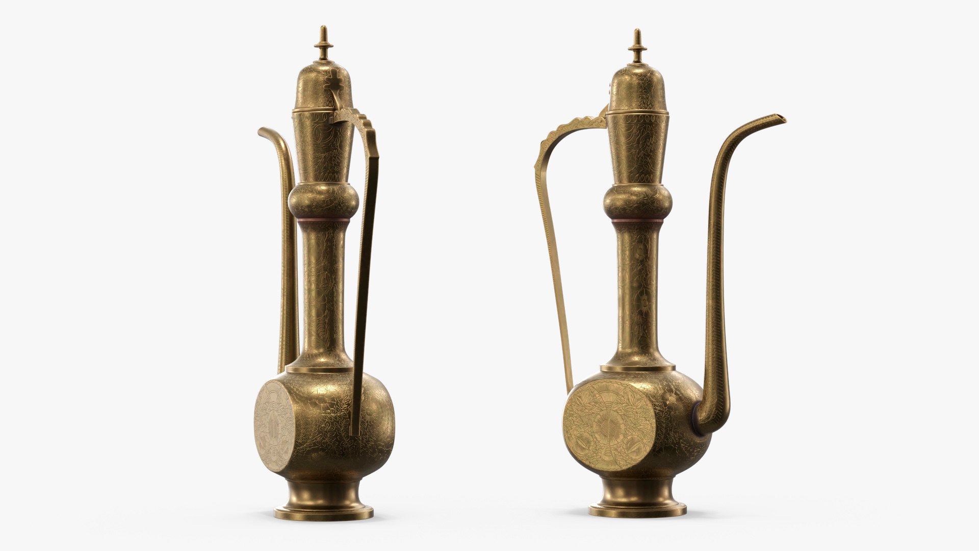 Moorish Style Brass Ewer 3D model preview
