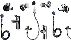 3D model bath accessories set